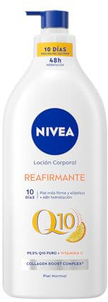 NIVEA Lait Corps Fermeté Q10 48H (1x 625ml) — Lait hydratant enrichi en Co-Enzyme Q10 & Vitamine C — Crème Hydratante raffermissante pour le corps pour peaux normales