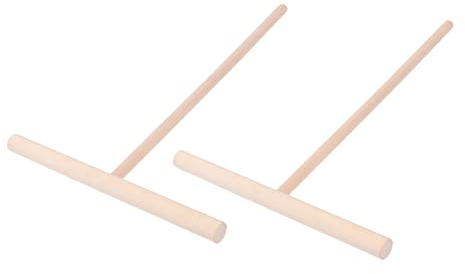 SHOWERORO 2pcs Wooden Crepe Pancake Spreader Dough Distributor Non-stick Kitchen Tool for Crepe Pancake Pan