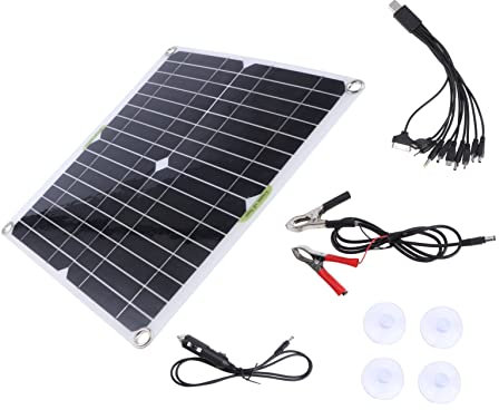INOOMP Panneau Solaire 200 W Kit Dalimentation Solaire Monocristallin Chargeur De Batterie 12 V Alimentation Portable Pour Lextérieur Et Lintérieur
