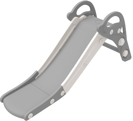 Kohala Baby Kinderrutsche Delphin für Kinder von 18-36 Monaten, mit 2 rutschfesten Stufen, 30 kg, Belastung in Grau und Weiß, für drinnen und draußen