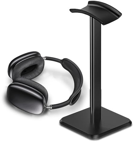 Hea Headphone Stand, Headset Stand Detachable Headphone Holder with TPU Non-Slip Silicone, Universal Desk Accessories for Headphones, Headset Holder for Gaming Table，Wireless Headset Showcase (Black)