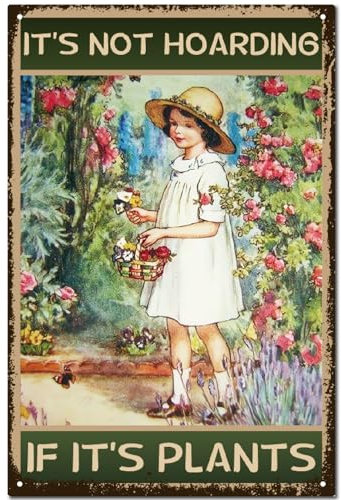 CREATCABIN Letrero Metal para Jardín,Diseño Flores Vintage,Decoración Pared,Cartel Retro,Placa Pintura,Mural Hierro,Colgante Rústico para Exteriores,Patio,Jardinería,Hogar,Interior,Regalo 30x20cm