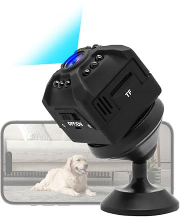 Andoer Mini 1080P Wireless Monitor Kamera Smart WiFi Überwachungskamera Eingebauter Akku Unterstützt Nachtsicht Bewegungserkennung für Home Office mit Montagehalterung