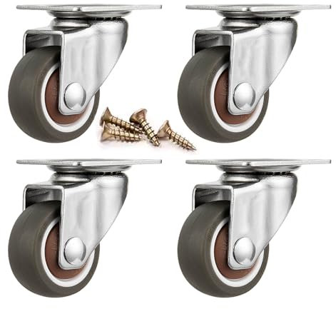 YFAURNDE 2-Zoll-Rollen,Rollen für möbel,4-teiliges Set möbelrollen,Rollen für Palettenmöbel,Transportrollen Set, leicht zu bewegen, verschleißfest und arbeitssparend(Swivel Wheel,2in)