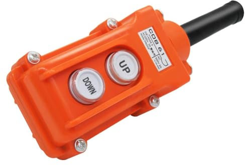 Puleuroy Station de Contrôle de Commutateur Haut-Bas Résistant à la Pluie, Grue Suspendue, Interrupteur à Bouton-Poussoir Momentané COB61-UP-DOWN