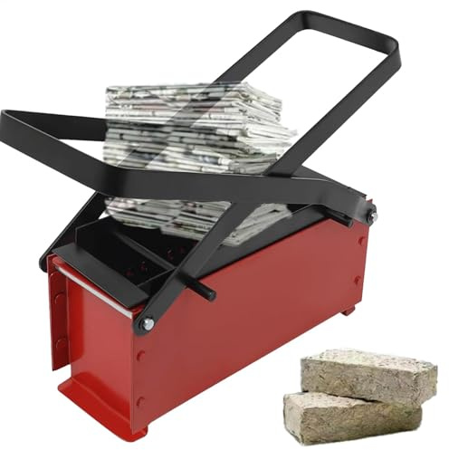 Briqueta de troncos de papel, pequeña prensa de residuos diseño poroso, máquina de ladrillos de papel de desecho, 13 x 5.9 x 5.1 pulgadas, fácil de usar, portátil para una compresión eficiente