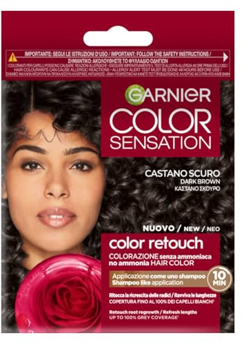 Garnier Color Sensation Retouch Retouch für Haarwachstum ohne Ammoniak in nur 10 Minuten (Dunkle Kastanie, 1 Einheit)