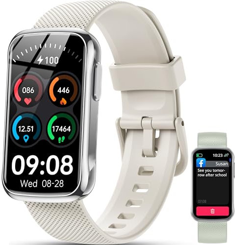 OUKITEL Smartwatch Damen Herren, Zwei Riemen 1.47 Fitness Tracker mit Benachrichtigungen, IP68 Wasserdicht Fitnessuhr Damen Herren, Smart Watch mit Puls-Schlaf-Monitor Schrittzähler für Android iOS