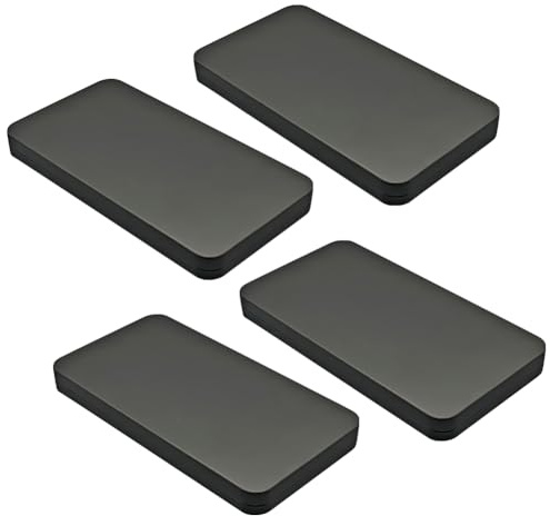Lot de 4 petites boîtes rectangulaires plates en métal - 17 x 9 x 1,5 cm - Pour ranger les billets, les billets, les bijoux, les timbres