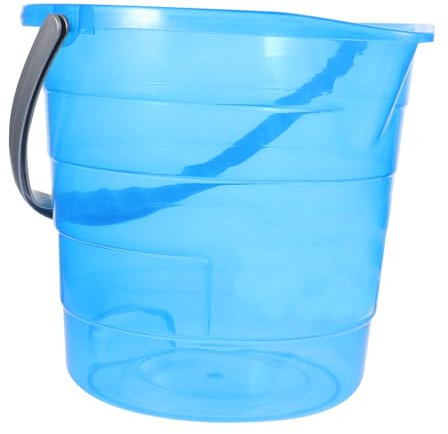 PACKOVE Cubo de Plástico Azul de 12l con Asa Portátil y Fácil de Limpiar para Lavado y Uso en Dormitorio o Hogar