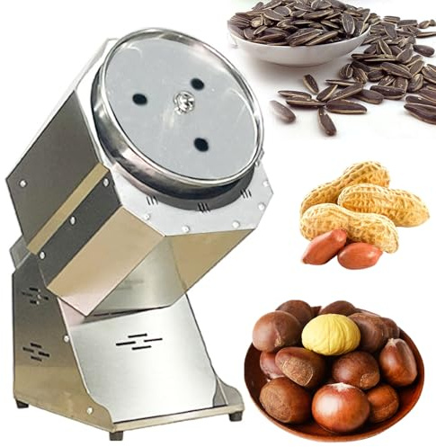 Torréfacteur de grains de café portable, 1 500 W, en acier inoxydable, pour la cuisson des grains d'arachides, température et durée réglables, tambour de 21 cm de diamètre, pour usage commercial