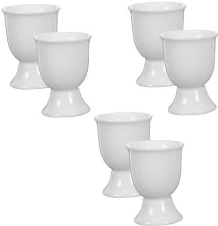 Cabilock 6piezas Huevera de Cerámica para Desayuno de Hueveras de Porcelana Soporte para Huevos Cocidos para Almacenamiento Refrigerador y Fiestas