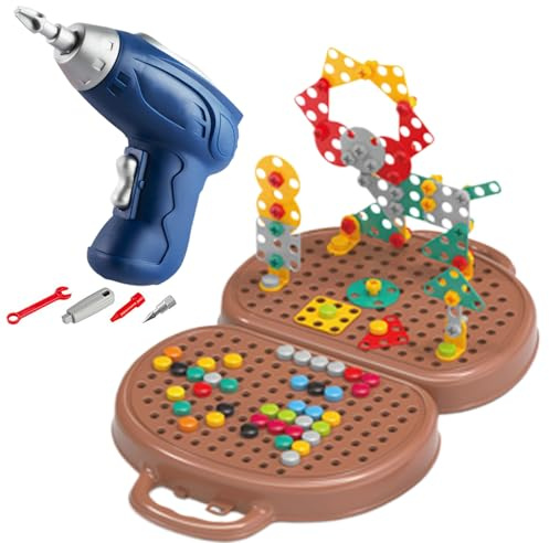 Coffret d'Outils Jouet pour , 203 Pièces Boîte à Outils Créative avec Perceuse Électrique, Jeu Éducatif et Loisir pour Anniversaire Voyage Familial Scolaire Maison Fête