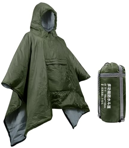 Bärbar sovsäck poncho - Vattentät vindtät utomhussovsäck med | 40d nylon + bomullsfylld konvertibel för camping, vandring, bergsklättring, äventyr, tonåringar, vuxna