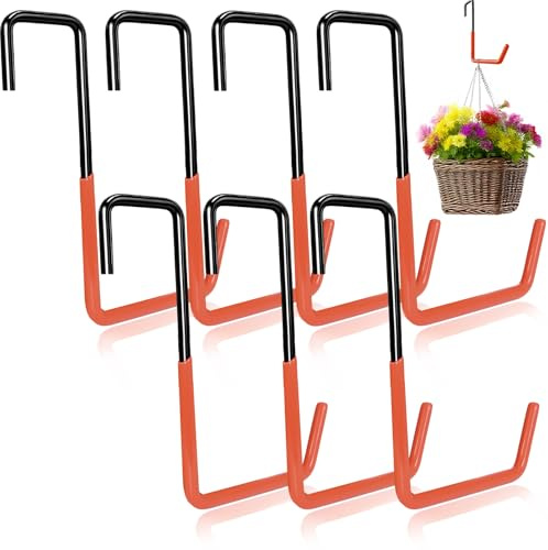 Vipuikos 7 Stück Metallhaken zum Einhängen, S Haken Groß Garagenhaken Schwerlast, Fahrrad Aufhängung Ohne Bohren, für Deckenbalken, Aufhängen von Fahrrädern, Gartengeräte, Blumenampel, Blumentopf