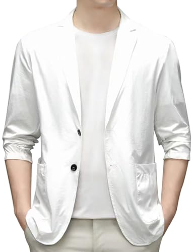 Veste de costume légère et décontractée pour homme Printemps été Coupe ajustée Boutons Manteaux de sport