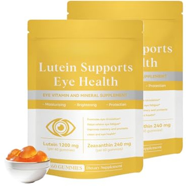 Gomitas Suaves For El Cuidado De Los Ojos For Alivio Diario, Nutrientes Clave Que Respaldan La Salud Ocular, Suplemento Natural For Las Molestias Oculares, 60 Unidades(2PCS)