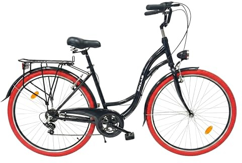 Fahrrad 28 Zoll - Bequemes Cityrad für Damen und Herren - mit 7-Gang Shimano Schaltung - Komfortabler Tiefeinsteiger für Stadt und Pendler - Dallas City