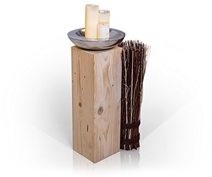 moebel-eins Blumensäule Fichte massiv Dekosäule Holzsäule Säule Landhaus Design, Natur, 19x19 cm, 60 cm