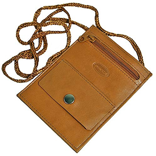BOCCX Kleiner Brustbeutel Leder Brusttasche Klarsichtfach RFID Security Wallet