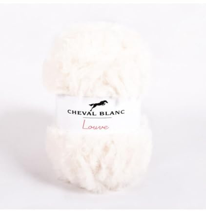 Laines Cheval Blanc - LOUVE fil à tricoter 100% polyester 50g - Fil à tricoter effet fourrure