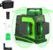 Huepar Niveau Level Laser Vert 3x360 Auto-nivellement Commutable à 360 degrés 12 Laser Lignes 3D avec Mode Impulsion, Port de Charge USB, Batterie Li-ion et Support Magnétique inclus - GF360G