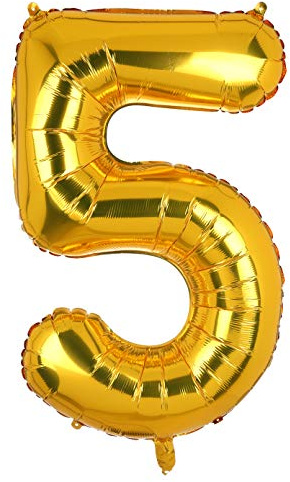 100 CM Groß Gold Zahl 5 Folienballon Luftballon Folien Mylar Riese Helium Luftballons Geburtstag Party Deko Lieferungen