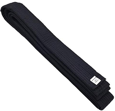 KRISMYA Black Karate Belt,1 Pack Taekwondo Judo Solid Rank Karate Martial Arts Belts (280 CM/110.2 in)
