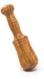 Quepuedoregalar Mano de mortero de madera de olivo tamaño mediano para allioli. Utensilio de cocina para triturar alimentos manualmente fabricado artesanalmente en España (16 cm)