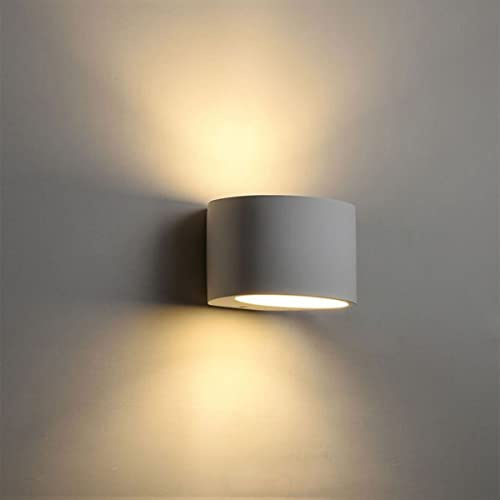 Eurekaled - Applique in Gesso Ceramico Semicilindro - Attacco G9 - Lampada da muro per spazi interni, camera, corridoio, soggiorno - Lampadina intercambiabile - Verniciabile - Design Moderno