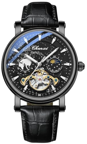 DAXIAOYU Herrklockor automatisk mekanisk klocka Tourbillon klocka lyx män vattentät lysande armbandsur kronograf
