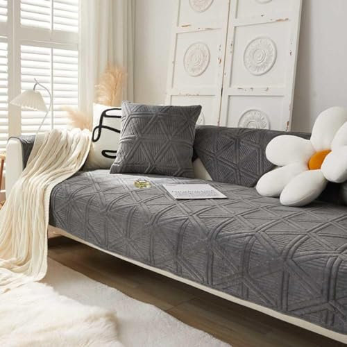 HLTQL Sofabezug 1 2 3 4 Sitzer Sofaschoner rutschfest Couchbezug L Form Waschbarer Dekor Perim Sofa Decken Sofaschutz Katze Hund Decke Doppelseitiger Gesteppter,#80-90x120cm