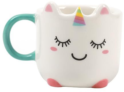 I-TOTAL® - Set di tazze da caffè in ceramica per espresso - SET 2 pezzi, 90 ml ciascuno - Perfette per gli amanti dell'espresso, per la casa o l'ufficio, 90 ml (UNICORN)