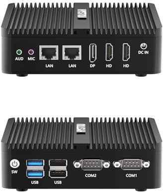 HYSTOU Mini PC sans Ventilateur N95 Fanless Mini PC 8Go de RAM 512Go SSD Industriel PC