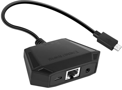 Mcbazel Ethernet Adapter für Fire TV Stick Micro USB 2.0 zu RJ45 Ethernet Adapter mit 3,5 mm Audioanschluss, 100 MBPS Schnelle Übertragung/Unterstützt mehrere Systeme für AMZ Fire TV Stick Geräte