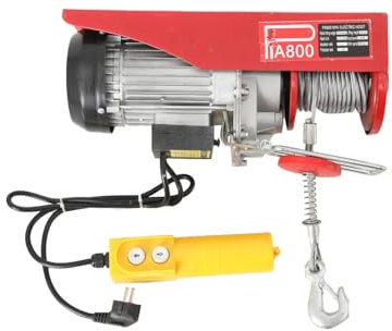 ECUTEE Seilwinde Elektrisch Seilzug Flaschenzug 400/800 KG Motorwinde Elektrisch Winde Hebezug Winden Hebezeuge für Garage Lager Fabrik, mit Kabelfernbedienung, 220V 1300W