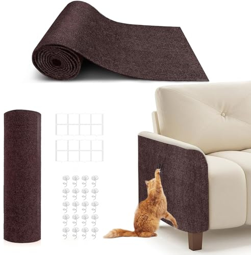 78.7x15.8 DIY Cat Scratch Furniture Protector, Self-Adhesive, Brown