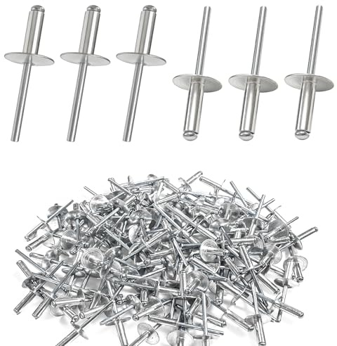 120 Unidades Remaches Ciegos de Aluminio, Cabeza Avellanada de Pestaña Ancha 4,8 mm, para Metal, Madera, Muebles, Carrocería, Maquinaria e Industria (4.8x16 mm)
