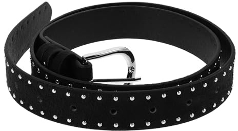 MUCKLILY Cinture da Annodare in Vita per Donna in Pelle Scamosciata con Borchie Stile Western, Fibbia Semplice in Lega di Zinco, Accessori Vintage Punk per Jeans e Abiti Casual