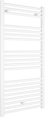 facula - Radiador Toallero DE Agua Ocean Blanco 1188x550mm | (NO Eléctrico) | 3 Soportes + purgador | Conexiones 3x1/2