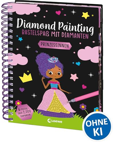 Diamond Painting - Bastelspaß mit Diamanten - Prinzessinnen: Crystal Art mit 6 Motiven und über 2.000 Diamanten - Gestalte Bilder nach dem Malen-Nach-Zahlen-Prinzip - Ab 8 Jahren