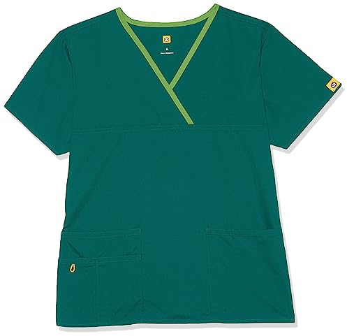WonderWink 6026XHTR4XL Origins Charlie Fit - Top Avvolgente da Donna, con Scollo a Y, Colore: Verde Cacciatore, esteso-4XL