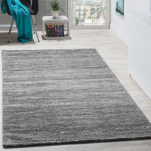 Paco Home Teppich Kurzflor Modern Gemütlich Preiswert Mit Melierung Grau, Grösse:120x170 cm