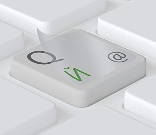 Keystickers® | 11x13mm - Unten | Russische Aufkleber für PC/Laptop & Notebook Tastaturen, transparente Matte Folie | Farbe: GRÜN | русские наклейки на клавиатуру | Russian Keyboard Stickers