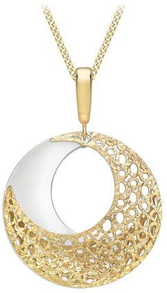 CARISSIMA Damen-Kette mit Anhänger Round Fretwork 375 Bicolor 46 cm - 2.46.2594
