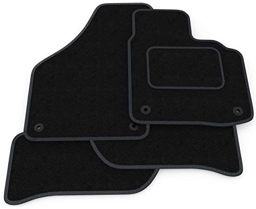 (Q202:CT65) 4 Piece Dacia (2013-2018) Duster Vehicle Specific Car Mat Set Black Carpet Grey Trim