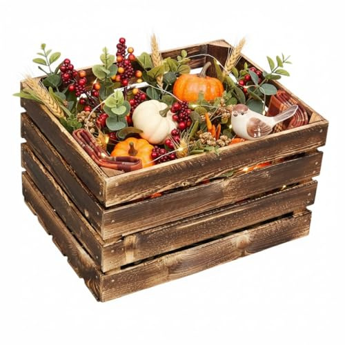 Teramico Geflammte Holzkisten im Set-Angebot: Originale, vintage Obstkisten Apfelkisten aus dem alten Land zum Möbelbau oder Dekoration mit den Maßen 50 x 40 x 30cm (Einzelkiste)