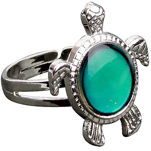 Jude Jewelers Adjustable Color Changing Mood Ring Inspirational Mystique Marble (Turtle, Adjustable)