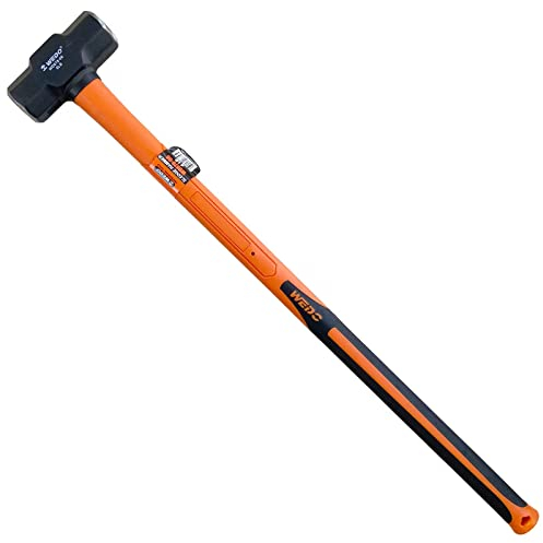 WEDO Fäustel Vorschlaghammer Mit Fiberglasstiel 2700g, Schlittenhammer, Hardware Werkzeug, Stemmhammer, Großer Hammer, Kohlenstoffstahl, Rutschfester Griff, Langlebig, Länge 894mm