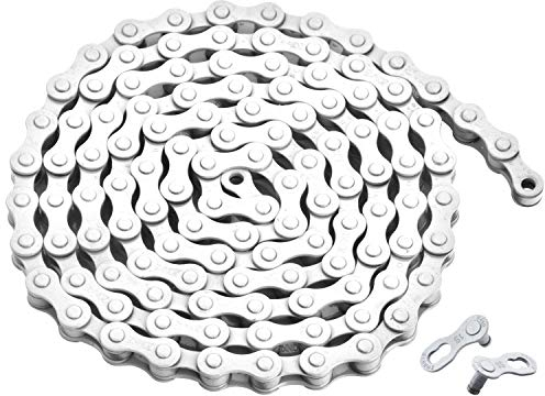 Single-Speed Fahrradkette (Weiß, 1/2 x 1/8 116 Glieder)